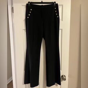 Elegant Black Women's Pants with Button Detail